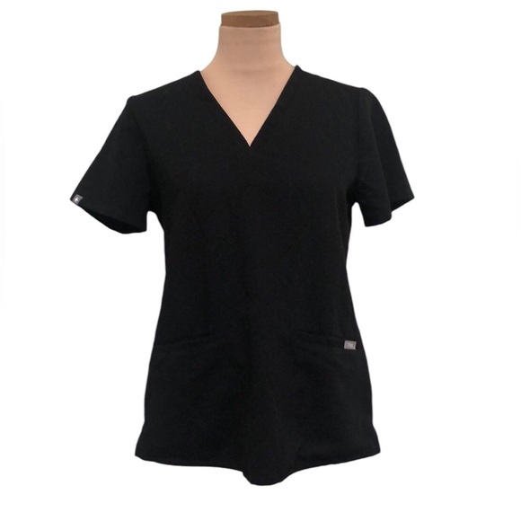 Figs Casma Scrub Top Size Small Black - Picture 1 of 10